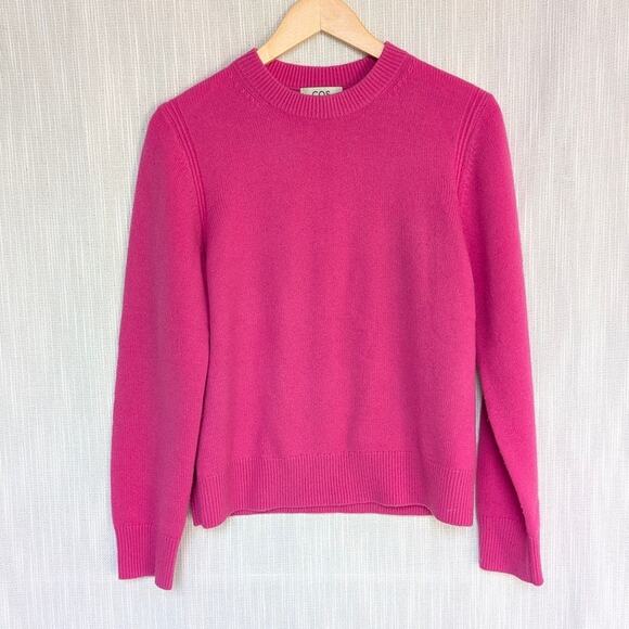 COS Cashmere Sweater Womens S Pink Crewneck Long Sleeve Pullover